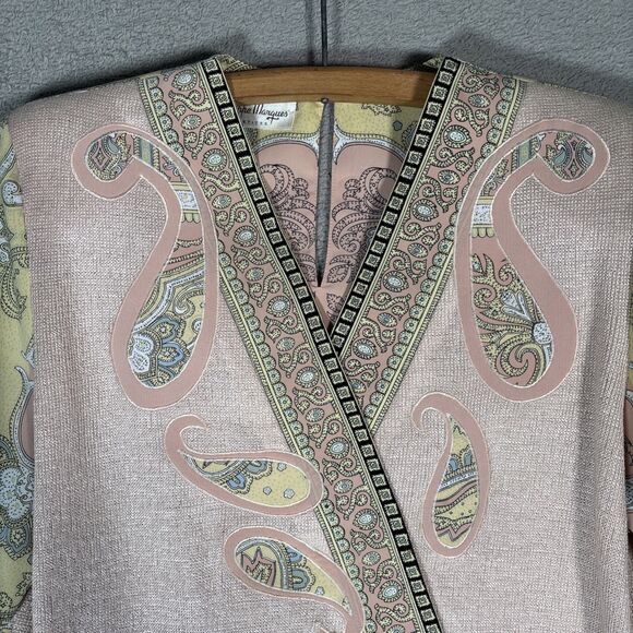 Philippe Marques Petite Women’s Size 8 Mixed Media Sweater Blush Pink Boho Retro - Picture 5 of 16